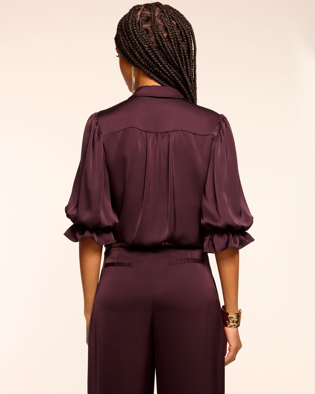 High Collar Satin Bodysuit for Date Night
