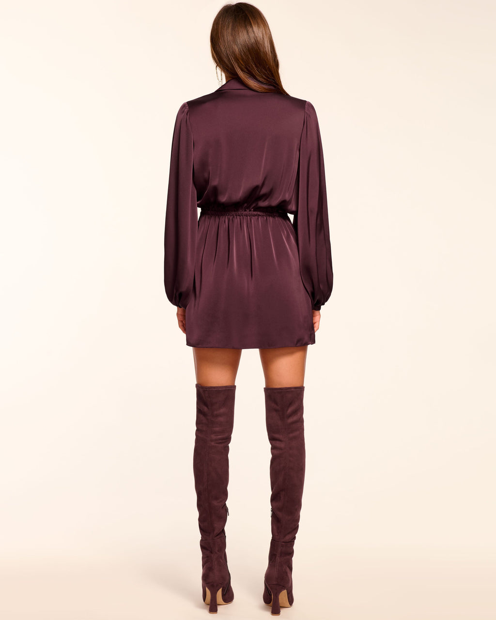Luxe Satin Wrap Plunge Mini Dress