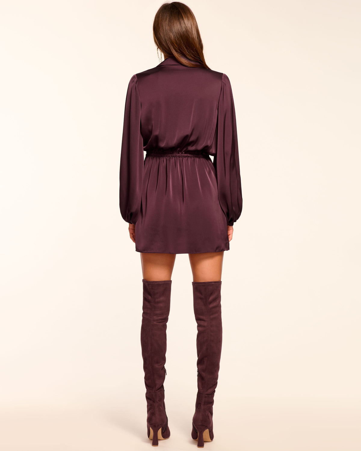 Luxe Satin Wrap Plunge Mini Dress