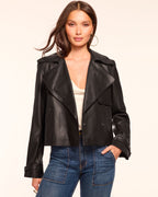 Sustainable Lamb Leather Moto Jacket