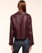 Sustainable Lamb Leather Moto Jacket