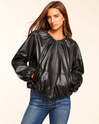 Sustainable Lamb Leather Bomber Jacket