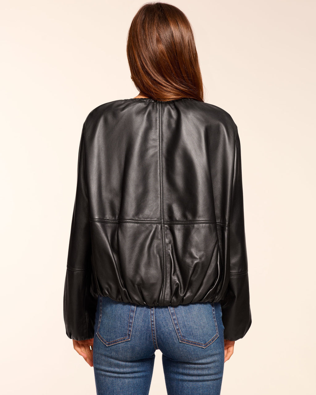 Sustainable Lamb Leather Bomber Jacket