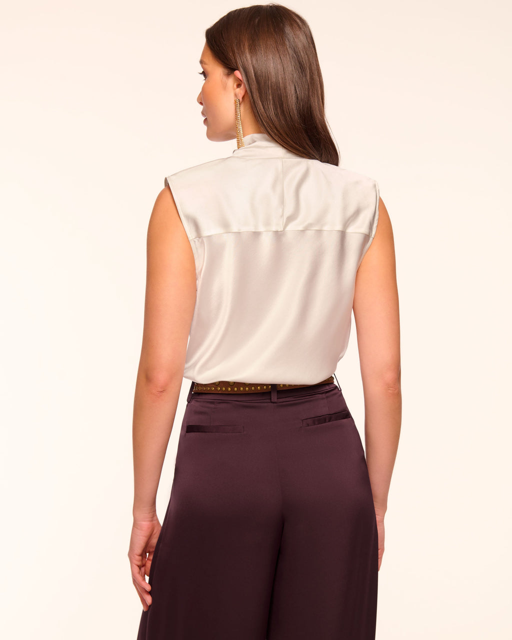 Stretch Silk Cowl Neck Elevated Top