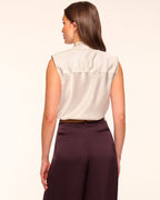 Stretch Silk Cowl Neck Elevated Top