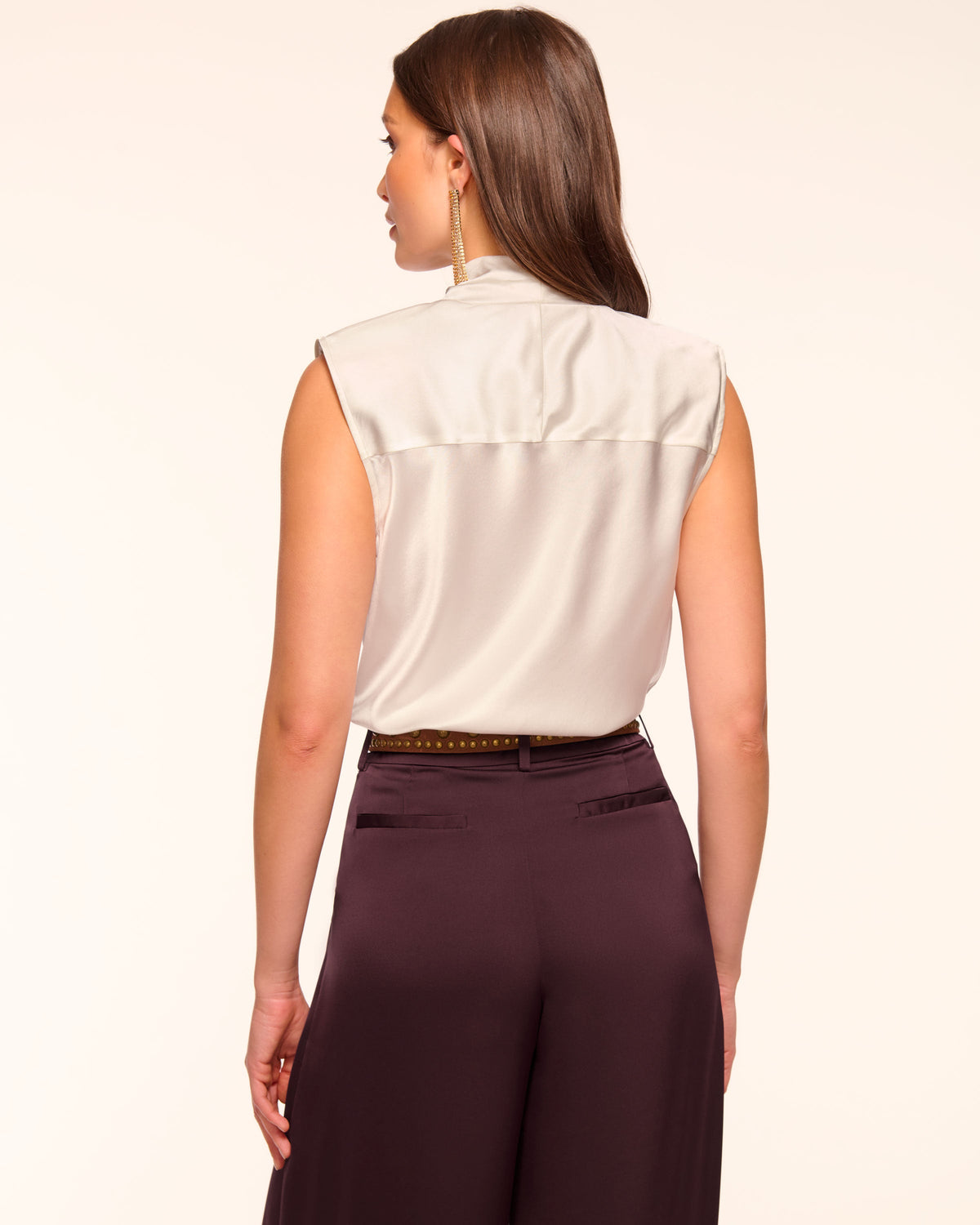 Stretch Silk Cowl Neck Elevated Top