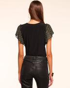 Ultra-Soft V-Neck Flutter Sleeve Top