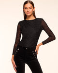 Velvet Dot Burnout Fitted Flare Dress