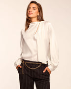 ‌Elegant Asymmetrical Silk Blouse