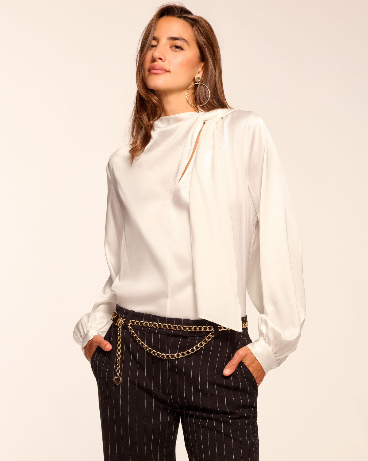 ‌Elegant Asymmetrical Silk Blouse