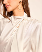 ‌Elegant Asymmetrical Silk Blouse