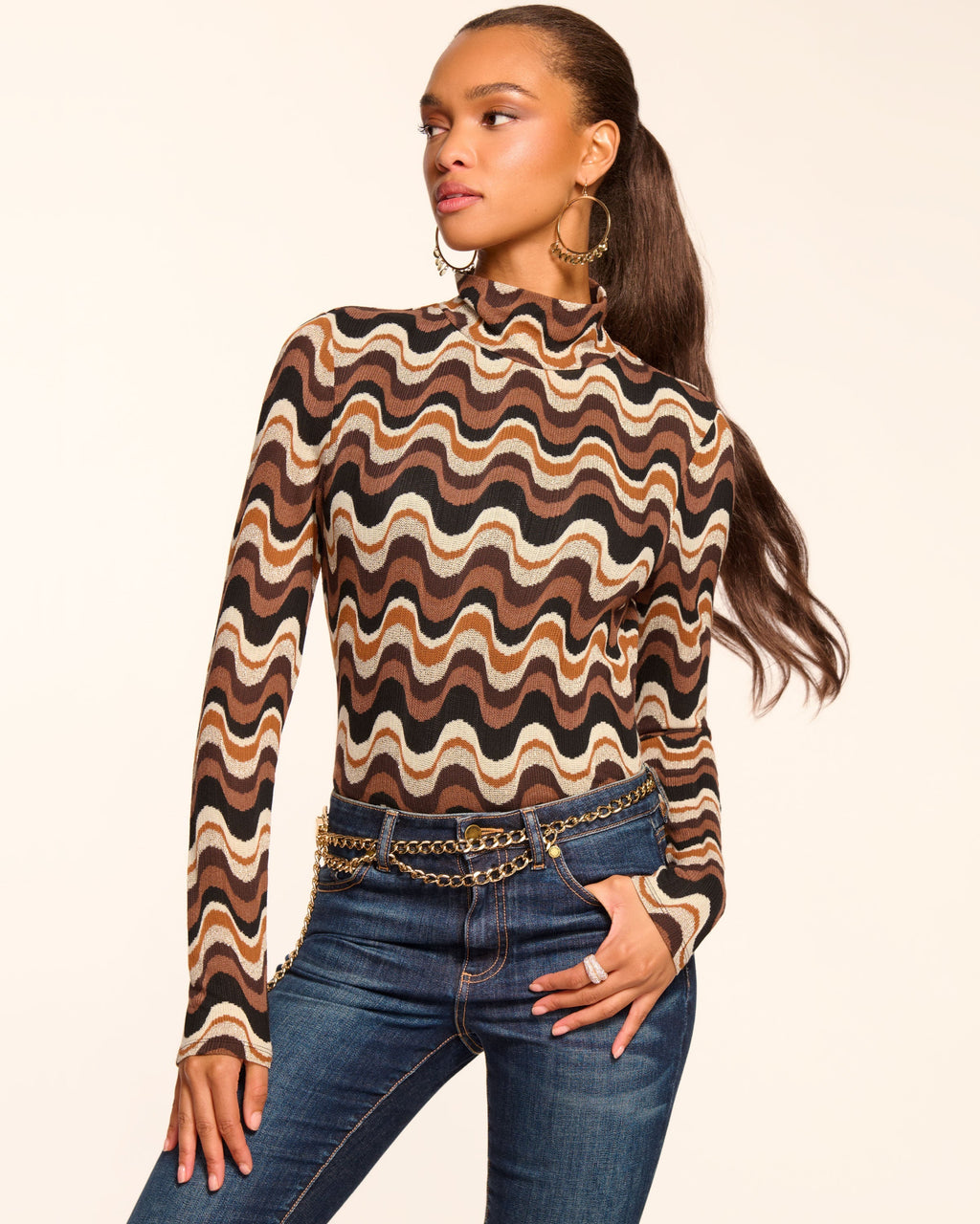 Cozy Comfort Neutral Swirl Knit Sweater