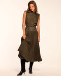 Structured Shoulder Embellished Waist Dress
