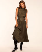 Structured Shoulder Embellished Waist Dress