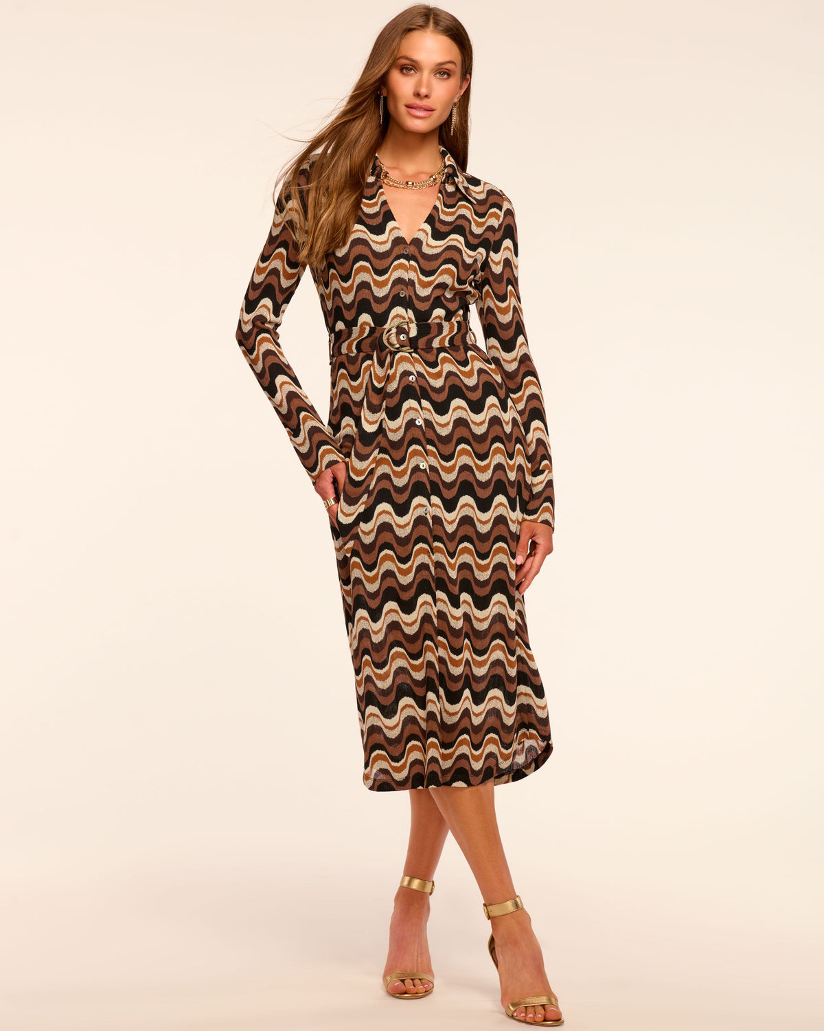 Fall-Inspired Swirl Knit Wrap Dress