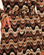 Fall-Inspired Swirl Knit Wrap Dress