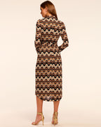 Fall-Inspired Swirl Knit Wrap Dress