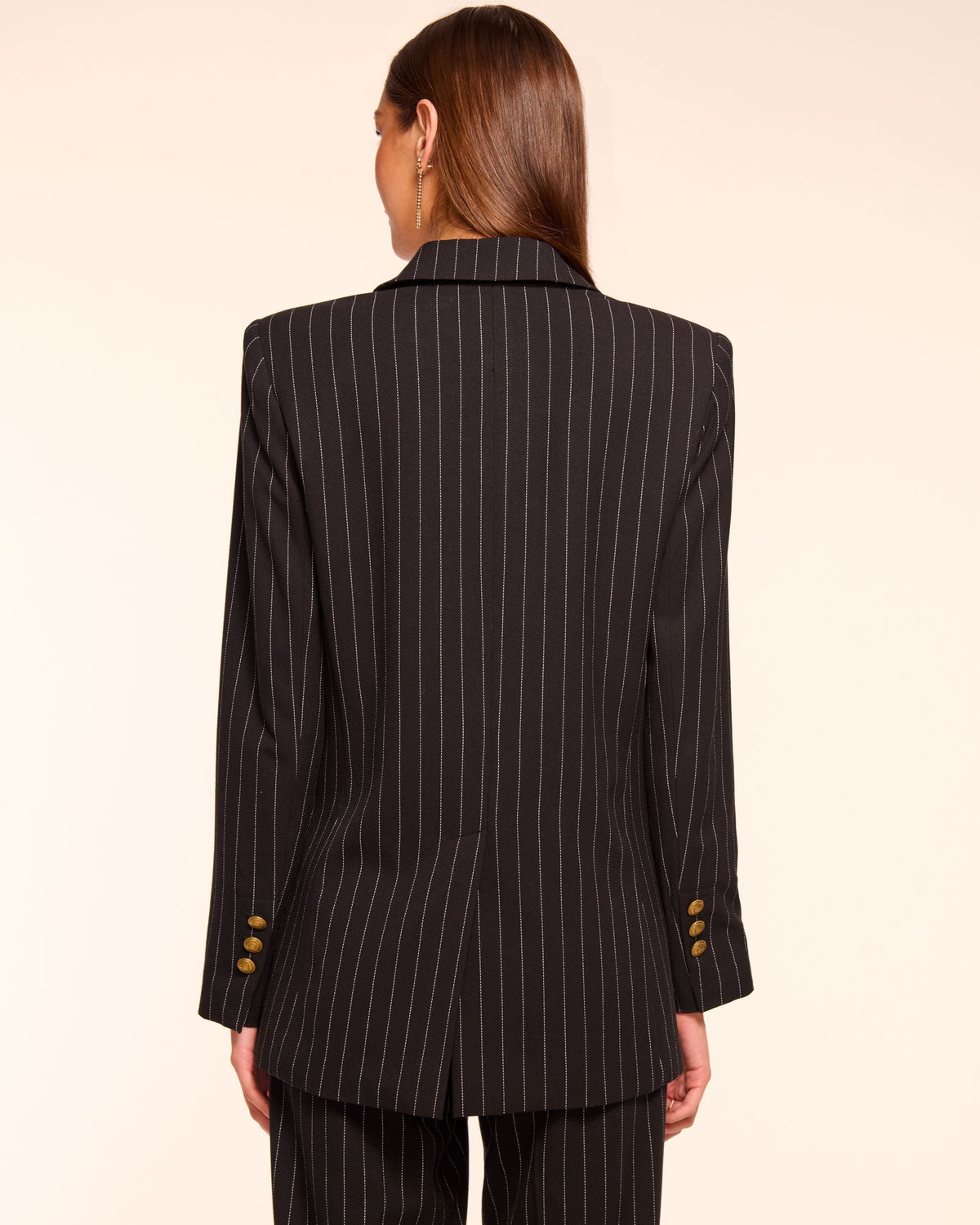 Gold-Tone Button Double-Breasted Blazer