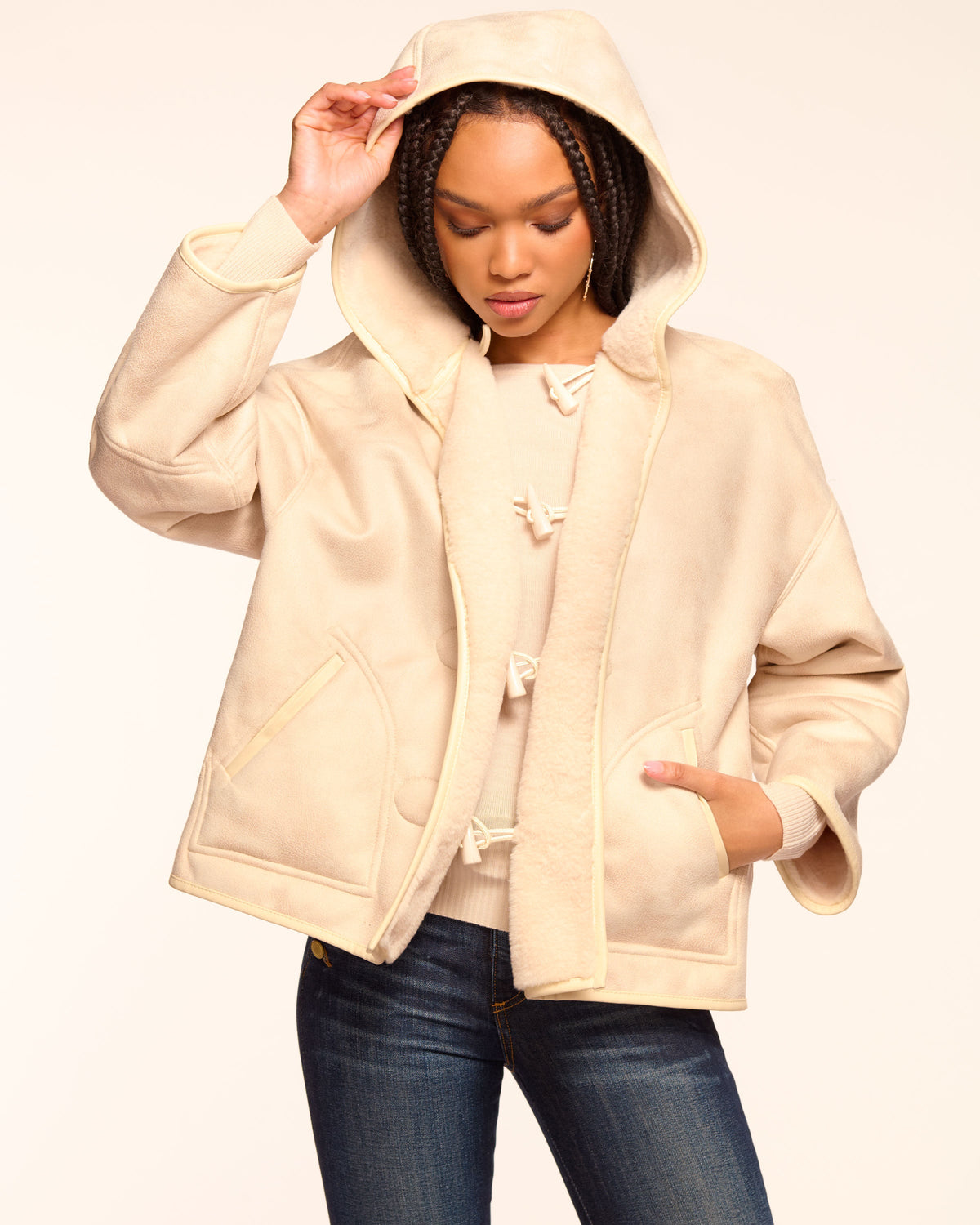 Soft Faux Fur Reversible Jacket with Pockets