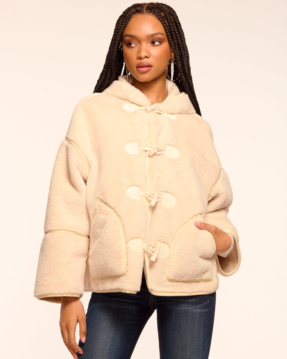 Soft Faux Fur Reversible Jacket with Pockets