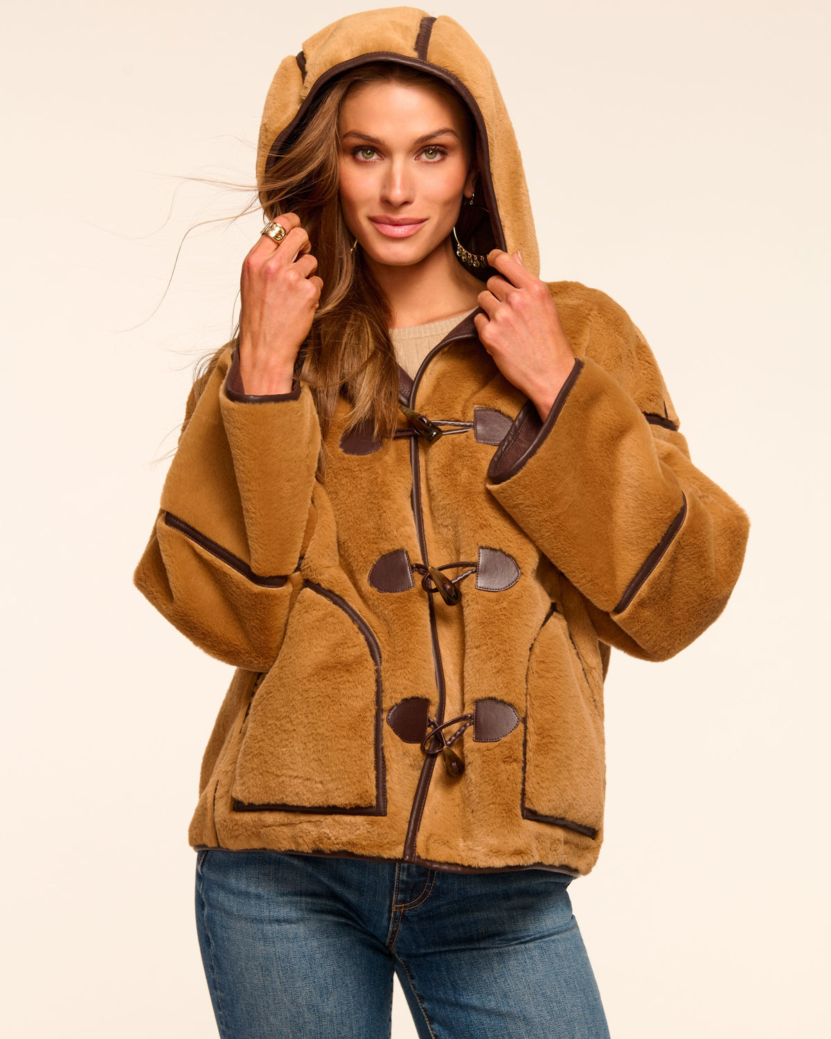 Soft Faux Fur Reversible Jacket with Pockets
