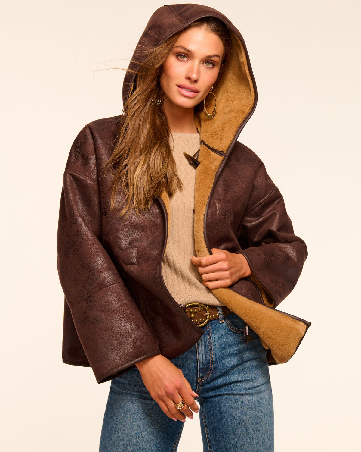Soft Faux Fur Reversible Jacket with Pockets