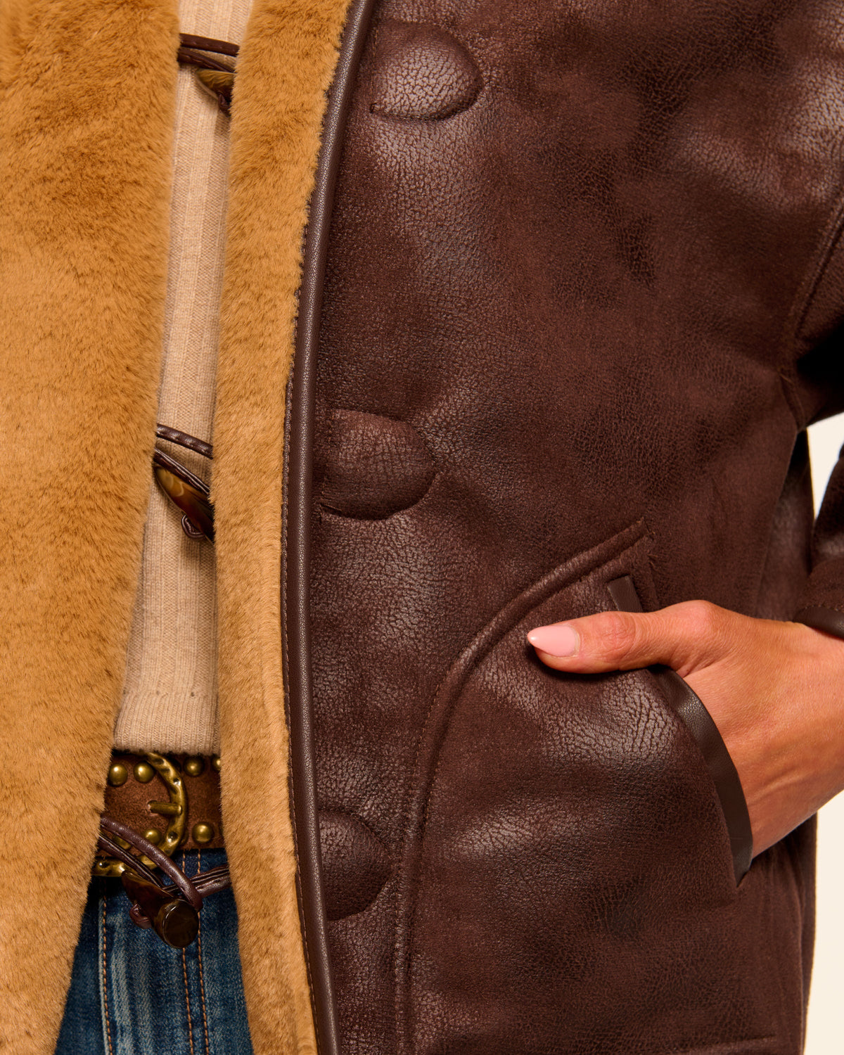 Soft Faux Fur Reversible Jacket with Pockets