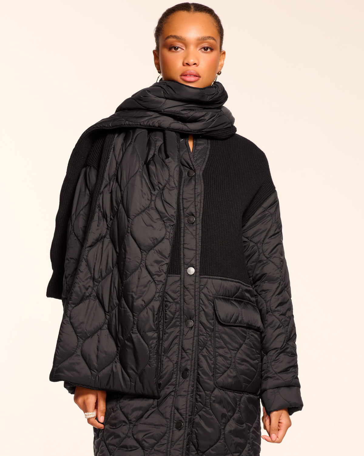Removable Scarf Long Puffer