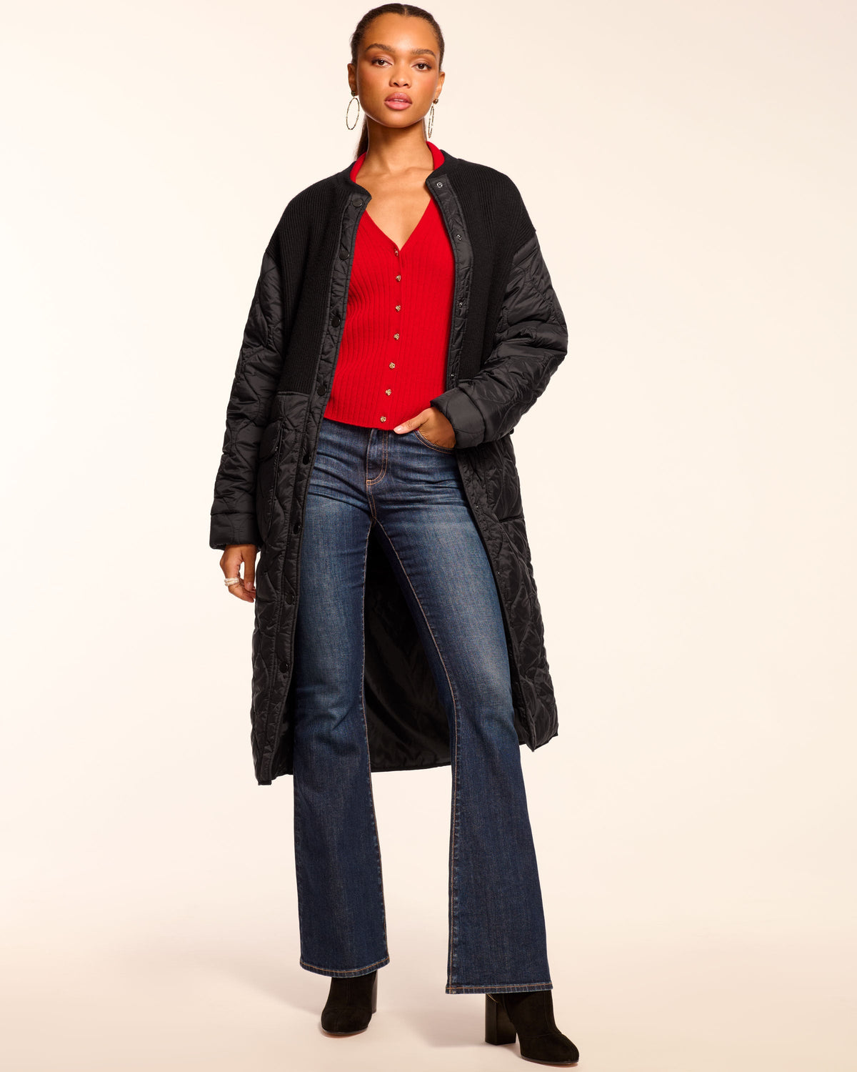 Removable Scarf Long Puffer
