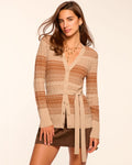 Cable Knit Belted Cardigan