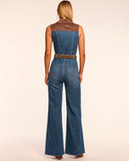 Faux Suede Wide-Leg Jumpsuit