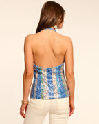 Seductive Open Back Leopard Print Top