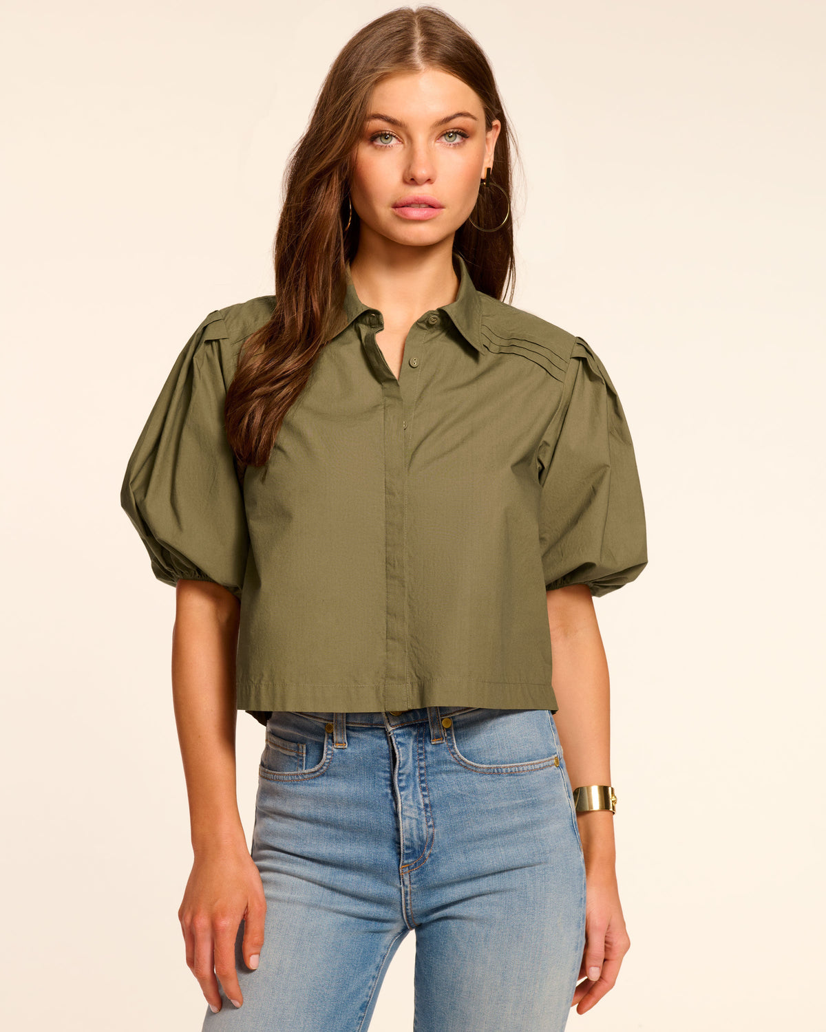 Sweet Sophistication Cropped Button-Up