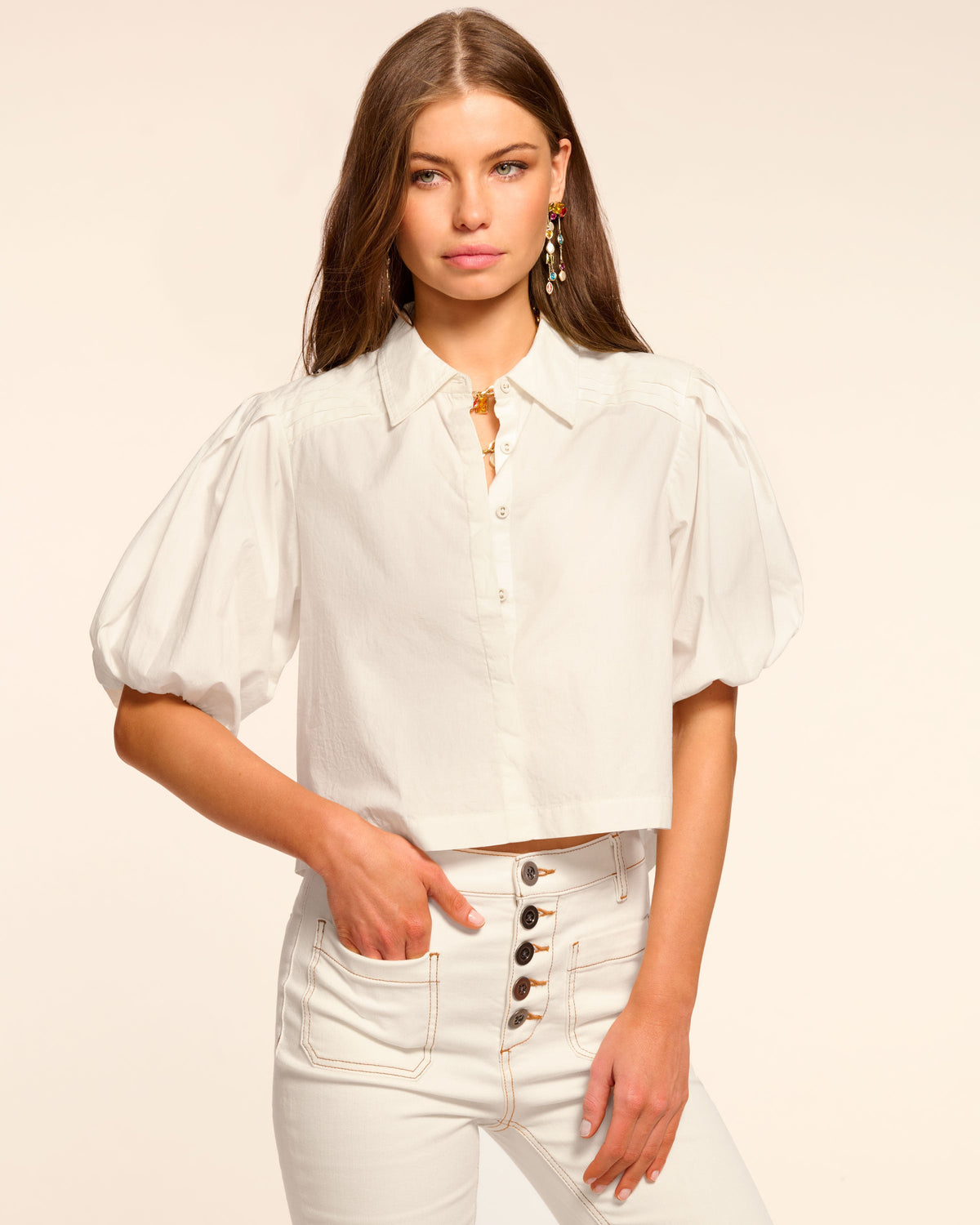 Sweet Sophistication Cropped Button-Up