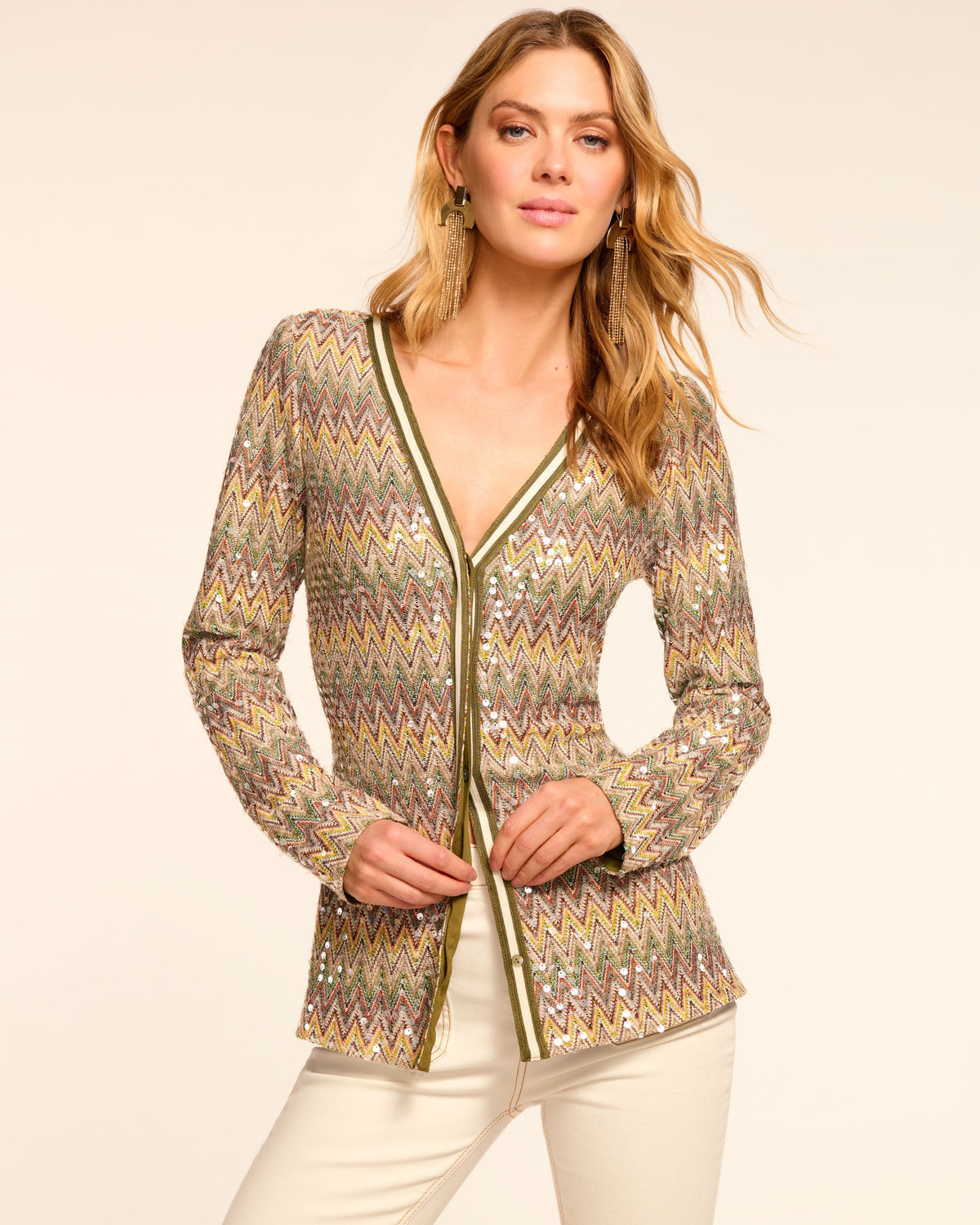 Glitter Chevron Cardigan Chic