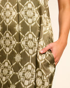 Halter Open Back Olive Maxi Dress