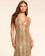 Dramatic Chevron Sequins Dress
