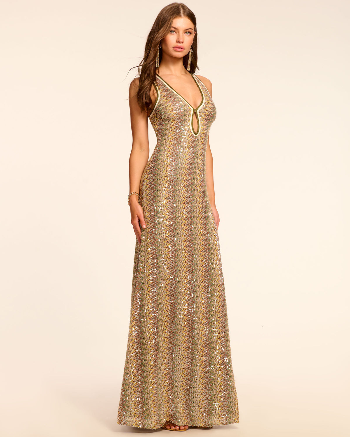 Dramatic Chevron Sequins Dress