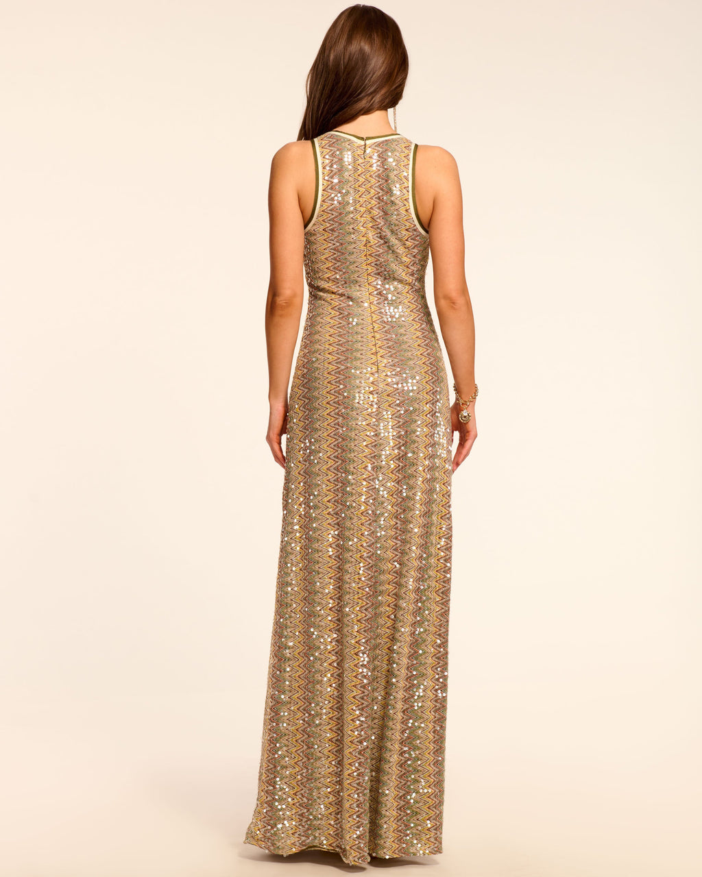 Dramatic Chevron Sequins Dress