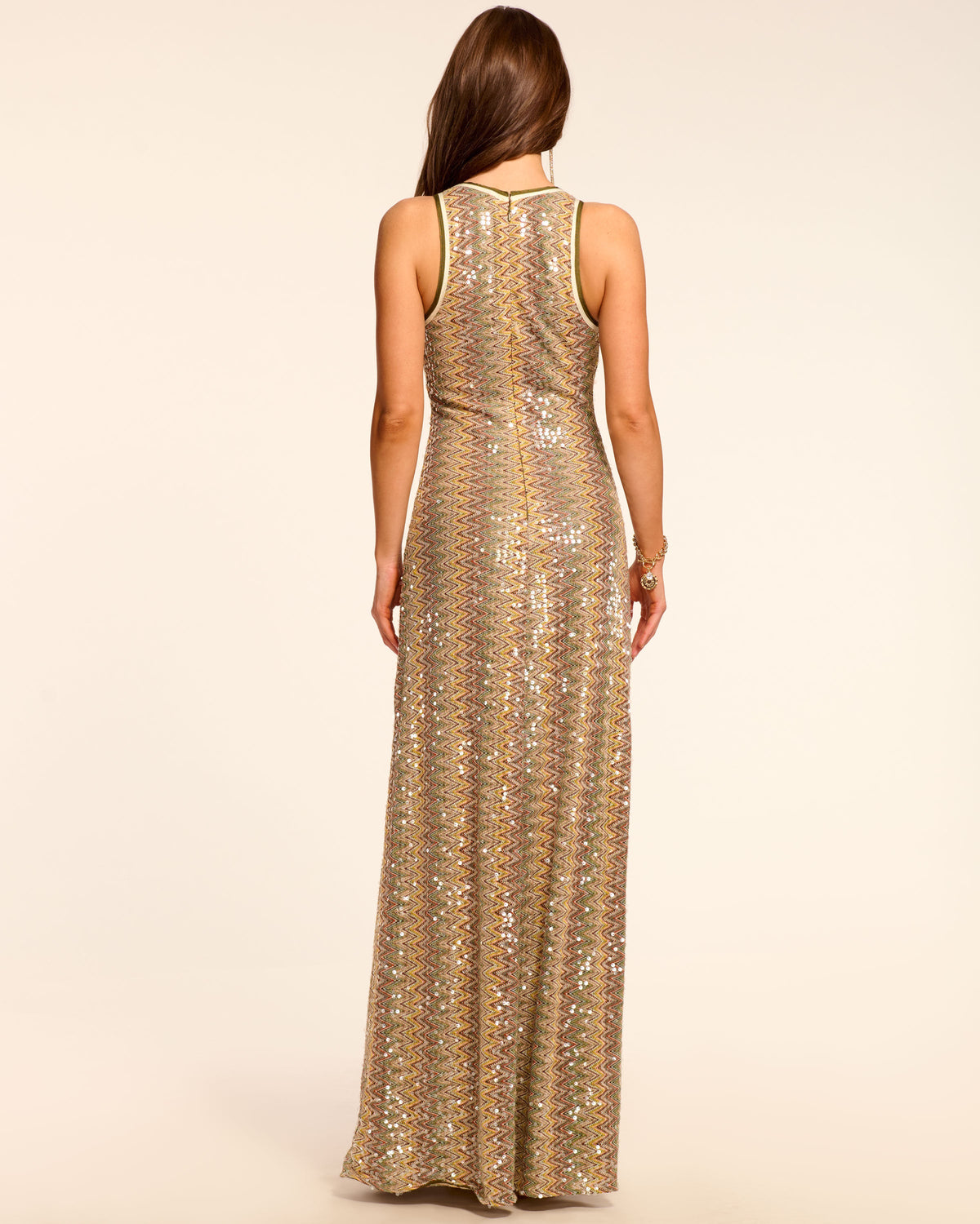Dramatic Chevron Sequins Dress