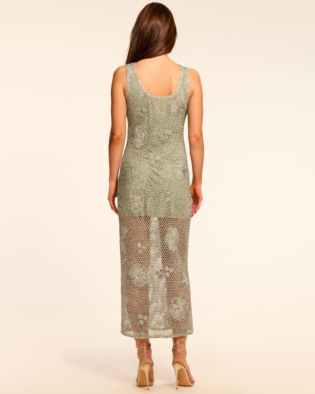 Metallic Crochet Scoop Dress‌