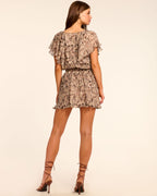 ‌V-Neck Blouson Vacation Dress