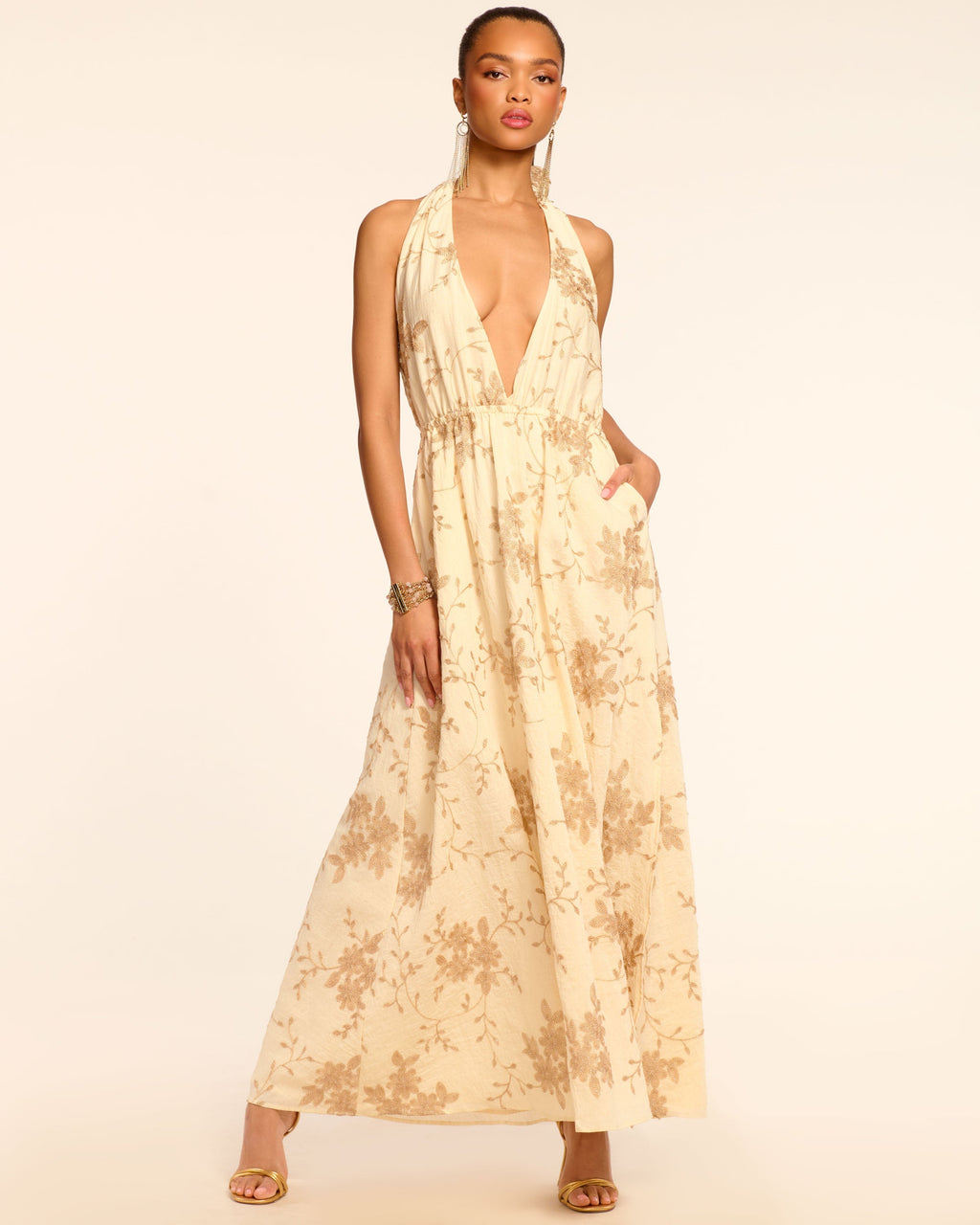 ‌Plunging Slit Summer Dress