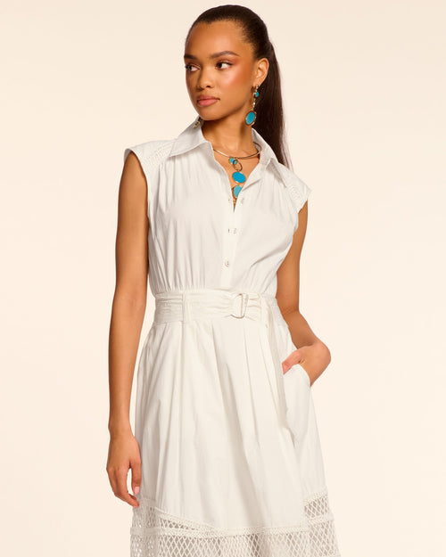 Button-Down Cutout Edge Dress‌