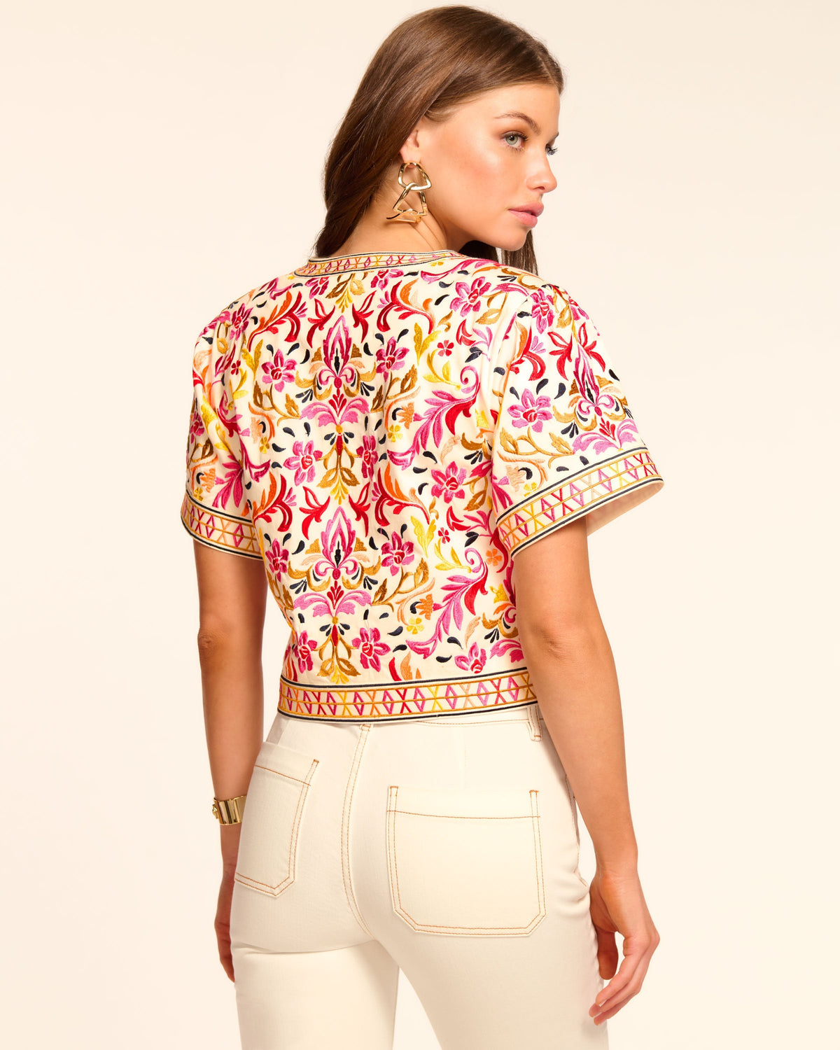 ‌Embroidery Cropped Cardigan for Instant Style